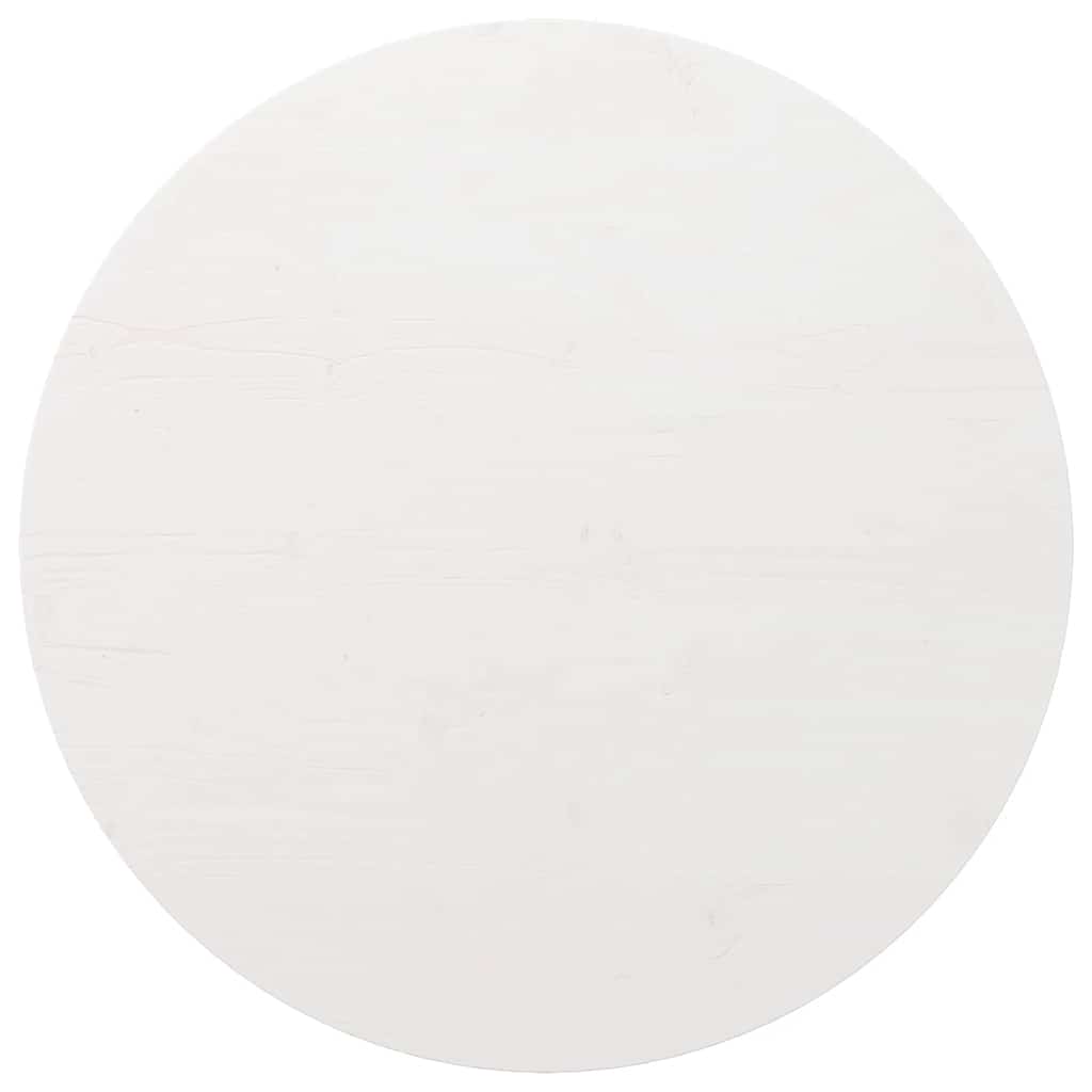 Weiße Tischplatte Ø80cm Kiefer Massivholz