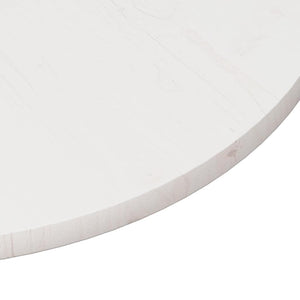 Weiße Tischplatte Ø80cm Kiefer Massivholz