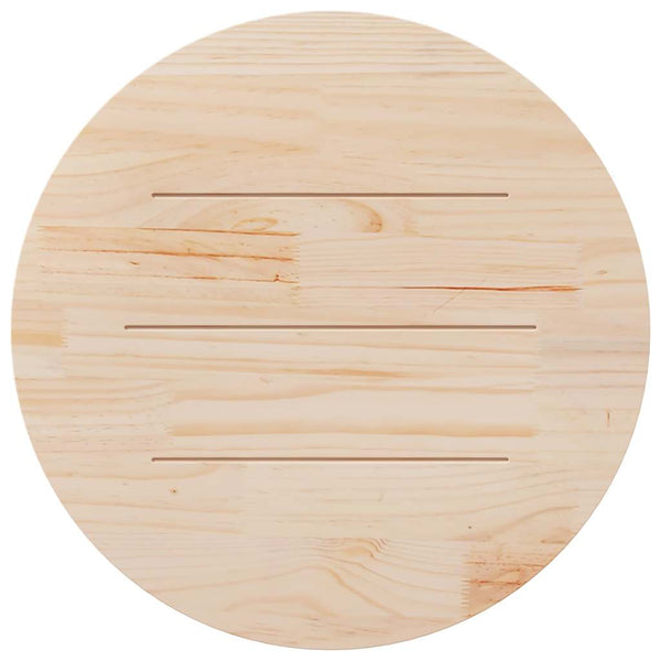 Weiße Tischplatte Ø90cm Kiefer Massivholz