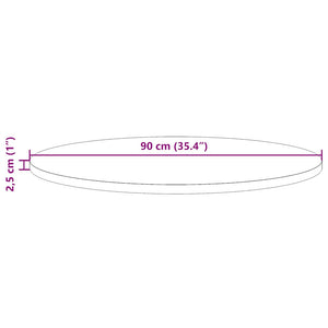 Weiße Tischplatte Ø90cm Kiefer Massivholz