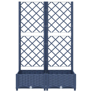 Garten-Pflanzgefäß mit Spalier Blaugrau 80 x 40 x 121,5 cm PP