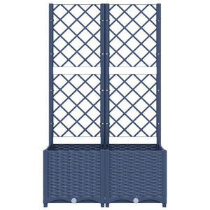Garten-Pflanzgefäß mit Spalier Blaugrau 80 x 40 x 136 cm PP