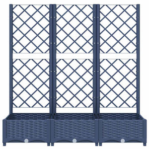 Pflanzkübel mit Spalier Blaugrau 120x40x121,5 cm PP