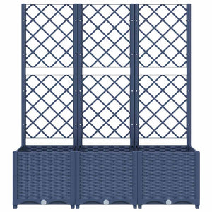 Pflanzkübel mit Spalier Blaugrau 120x40x136 cm PP