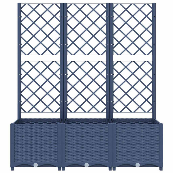 Pflanzkübel mit Spalier Blaugrau 120x40x136 cm PP