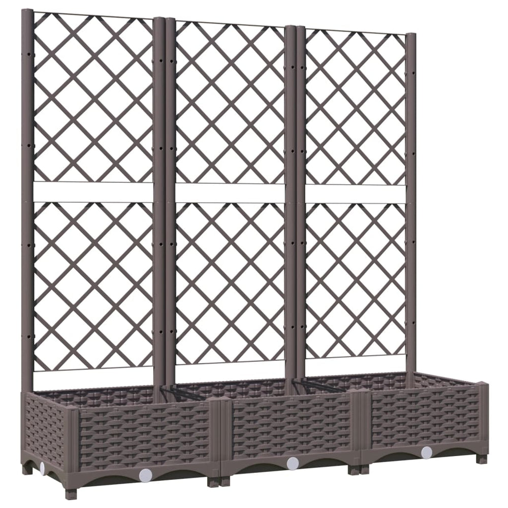 Garten-Pflanzgefäß mit Spalier Braun 120 x 40 x 121,5 cm PP