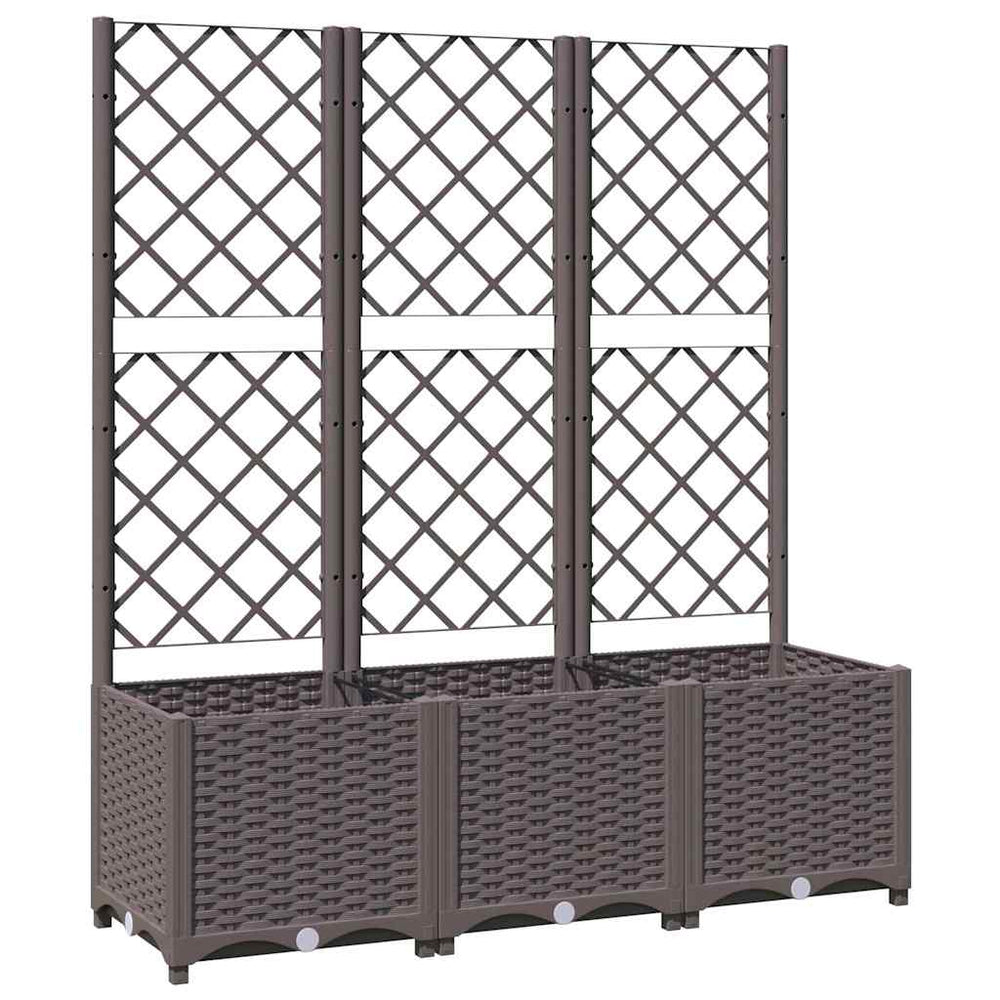 Garten-Pflanzgefäß mit Spalier Braun 120 x 40 x 136 cm PP