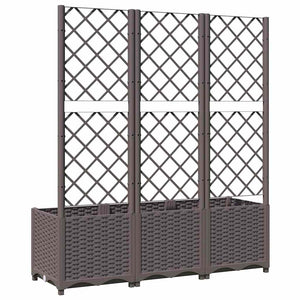Garten-Pflanzgefäß mit Spalier Braun 120 x 40 x 136 cm PP