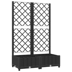 Gartenpflanzgefäß mit Spalier Schwarz 80 x 40 x 121,5 cm PP