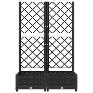 Gartenpflanzgefäß mit Spalier Schwarz 80 x 40 x 121,5 cm PP