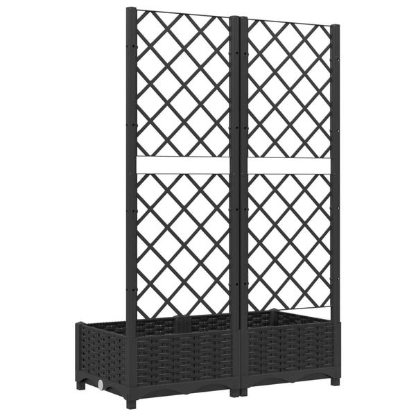 Gartenpflanzgefäß mit Spalier Schwarz 80 x 40 x 121,5 cm PP