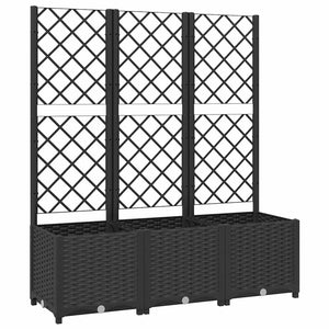 Garten-Pflanzgefäß mit Spalier Schwarz 120 x 40 x 136 cm PP