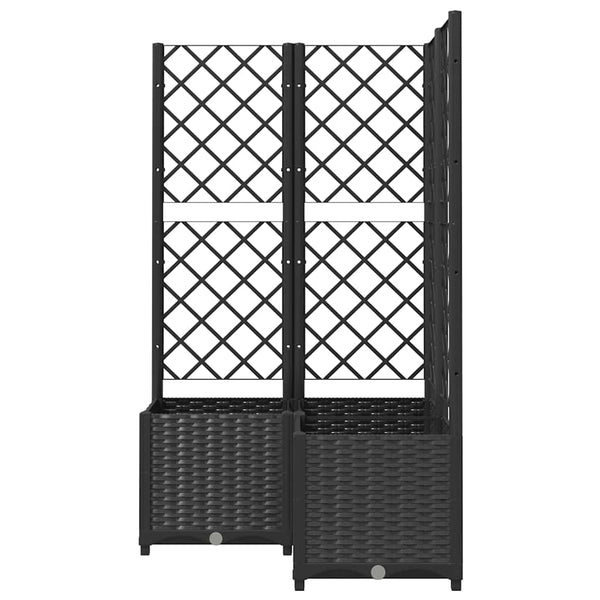 Pflanzkübel mit Spalier Schwarz 80x80x136 cm PP