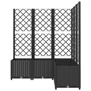 vidaXL Planter with Trellis Black 120x120x136 cm PP