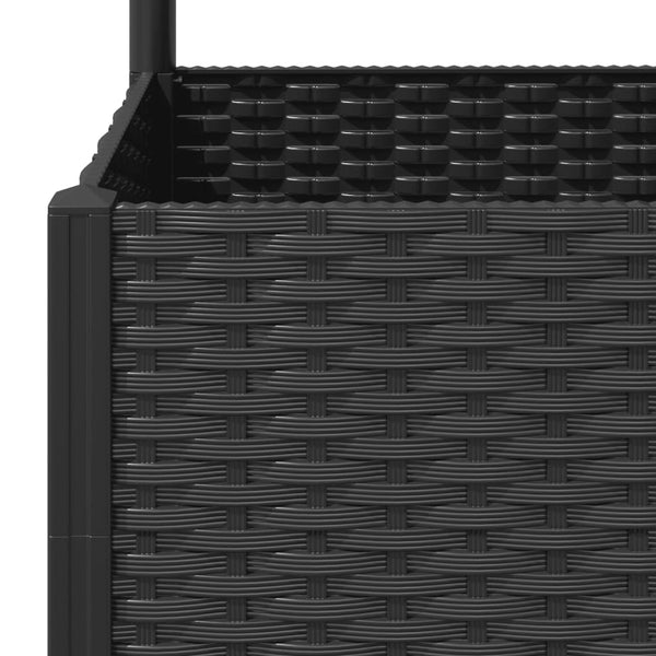 vidaXL Planter with Trellis Black 120x120x136 cm PP