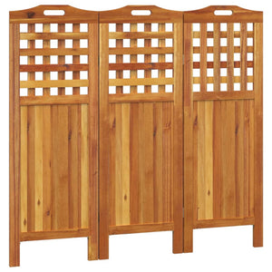 vidaXL 3-Panel Room Divider 121.5x2x115 cm Solid Acacia Wood