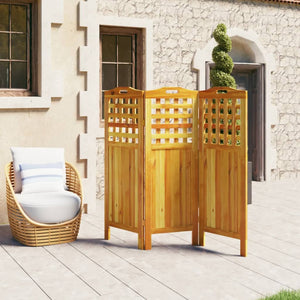 vidaXL 3-Panel Room Divider 121.5x2x115 cm Solid Acacia Wood
