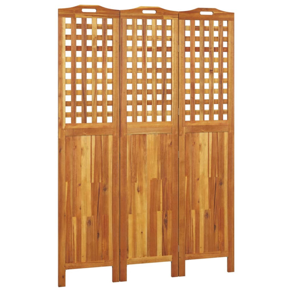 vidaXL 3-Panel Room Divider 121.5x2x180 cm Solid Acacia Wood