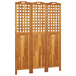 vidaXL 3-Panel Room Divider 121.5x2x180 cm Solid Acacia Wood