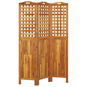 vidaXL 3-Panel Room Divider 121.5x2x180 cm Solid Acacia Wood