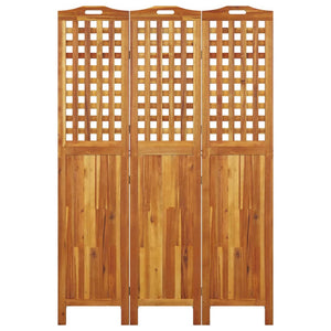 vidaXL 3-Panel Room Divider 121.5x2x180 cm Solid Acacia Wood