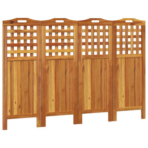 vidaXL 4-Panel Room Divider 162x2x115 cm Solid Acacia Wood