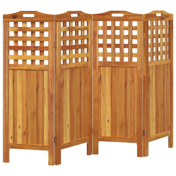vidaXL 4-Panel Room Divider 162x2x115 cm Solid Acacia Wood
