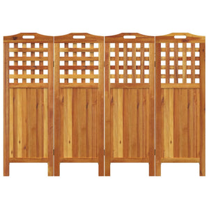 vidaXL 4-Panel Room Divider 162x2x115 cm Solid Acacia Wood
