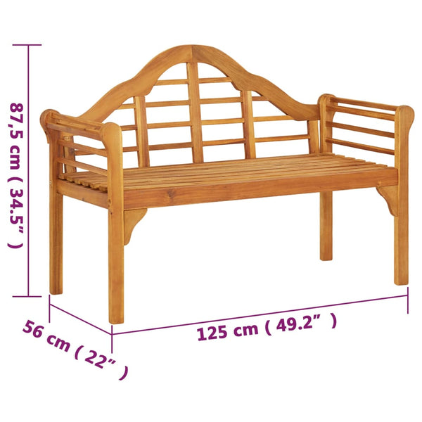 vidaXL Garden Bench 125 cm Solid Acacia Wood