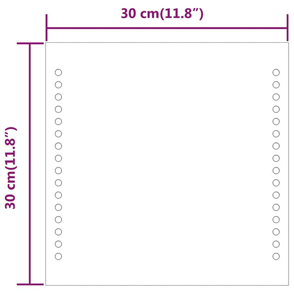 vidaXL LED Bathroom Mirror 30x30 cm