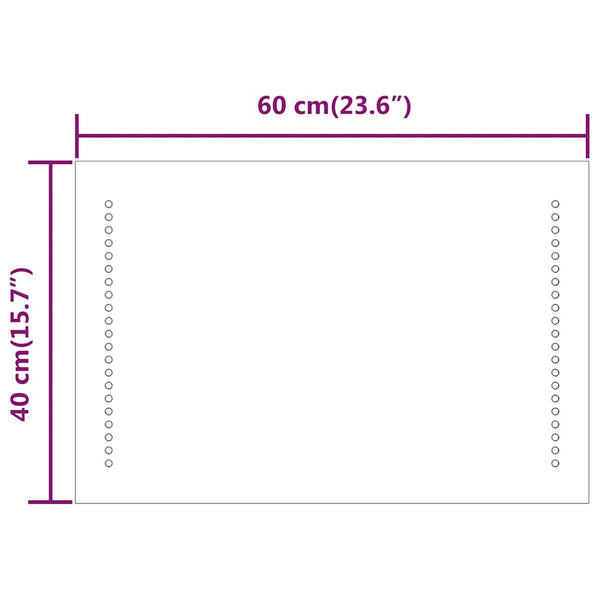 vidaXL LED Bathroom Mirror 60x40 cm