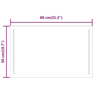 vidaXL LED Bathroom Mirror 80x50 cm