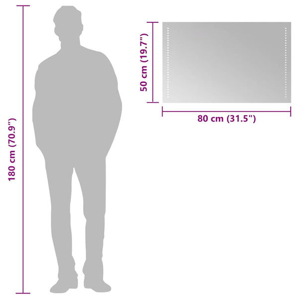 vidaXL LED Bathroom Mirror 80x50 cm