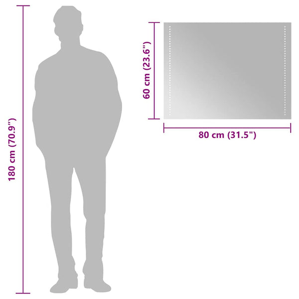 vidaXL LED Bathroom Mirror 80x60 cm