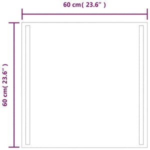 vidaXL LED Bathroom Mirror 60x60 cm