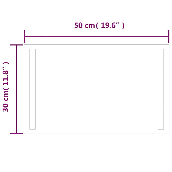 vidaXL LED Bathroom Mirror 50x30 cm
