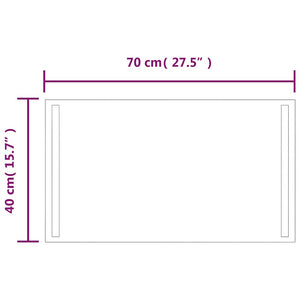 vidaXL LED Bathroom Mirror 70x40 cm
