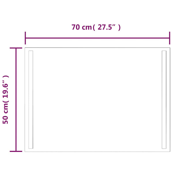 vidaXL LED Bathroom Mirror 70x50 cm
