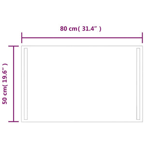 vidaXL LED Bathroom Mirror 80x50 cm