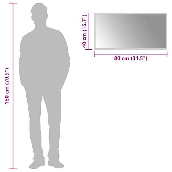 vidaXL LED Bathroom Mirror 80x40 cm