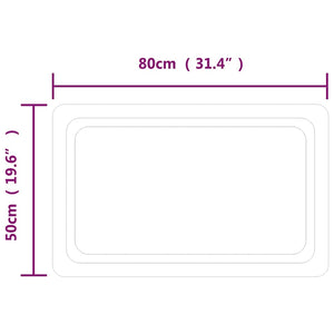 vidaXL LED Bathroom Mirror 80x50 cm