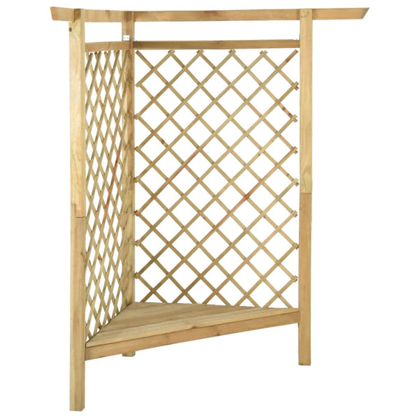 vidaXL Corner Pergola with Bench 166x81x174 cm Impregnated Pine Wood