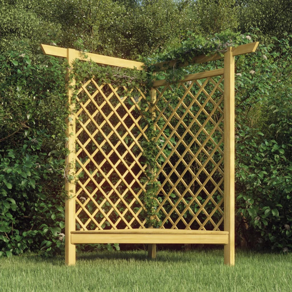 vidaXL Corner Pergola with Bench 166x81x174 cm Impregnated Pine Wood