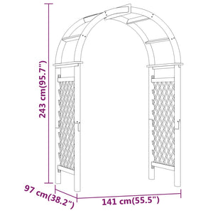 vidaXL Rose Arch with Trellis 141x97x243 cm Solid Pine Wood