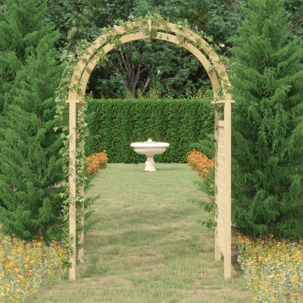 vidaXL Rose Arch with Trellis 141x97x243 cm Solid Pine Wood