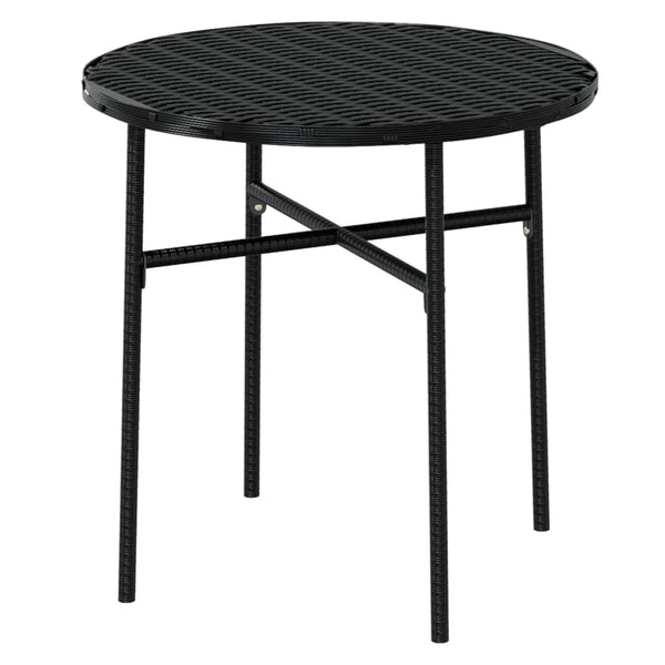 vidaXL 3-Piece Garden Dining Set Poly Rattan Black