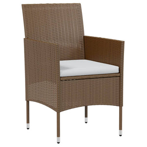 vidaXL 3-Piece Garden Dining Set Poly Rattan Brown