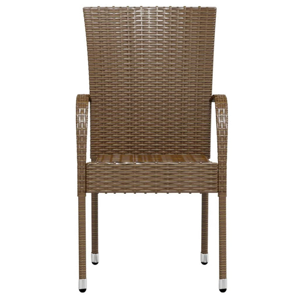 vidaXL 3-Piece Garden Dining Set Poly Rattan Brown