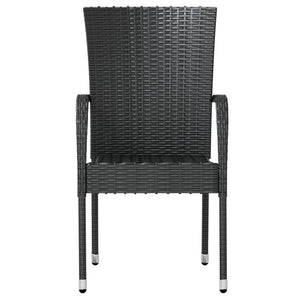 vidaXL 3-Piece Garden Dining Set Poly Rattan Black