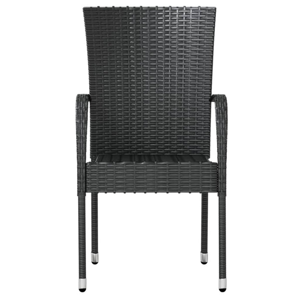vidaXL 3-Piece Garden Dining Set Poly Rattan Black